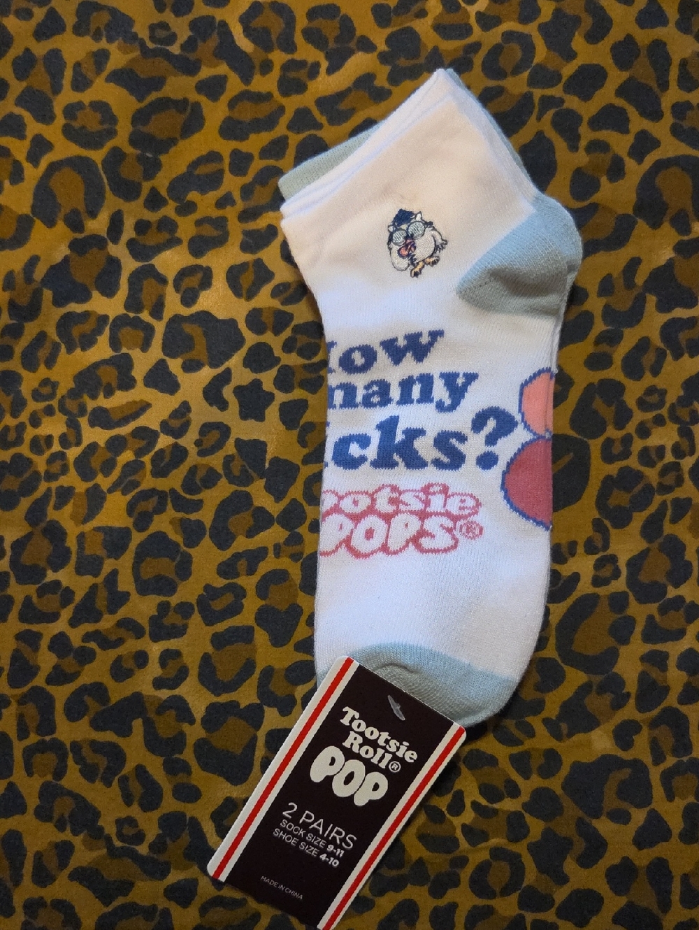 Tootsie Roll Pop White & Light Blue Ankle Socks with Logo 2pack